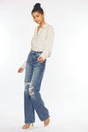 ULTRA HIGH RISE DISTRESSED NINETIES FLARE-KC8682M