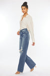 ULTRA HIGH RISE DISTRESSED NINETIES FLARE-KC8682M