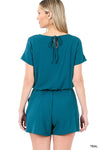 ROMPER WITH ELASTIC WAIST & BACK KEYHOLE OPENING