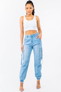 PLUS SIZE HIGH WAIST JOGGER STYLE CARGO PANTS