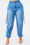 PLUS SIZE HIGH WAIST JOGGER STYLE CARGO PANTS