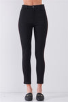 Black Mid Rise Multi Stripe Side Trim Pants