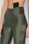 front view of Capri Mesh Detail Active Leggings