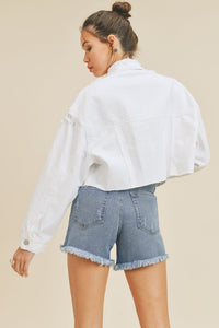 CROPPED DISTRESS JEAN JACKET