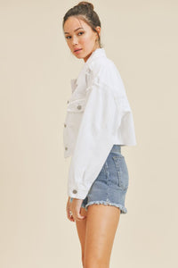 CROPPED DISTRESS JEAN JACKET