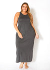 Plus Size Sleeveless Ruched Maxi Dress