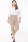 Front view of Ultra Comfy Stretchy Office Slacks-taupe