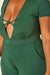 Plus Size Deep V Neck Bodycon Jumpsuit