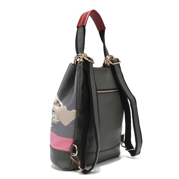 NICOLE LEE MULTIFUNCTIONAL BUCKET BAG BACKPACK