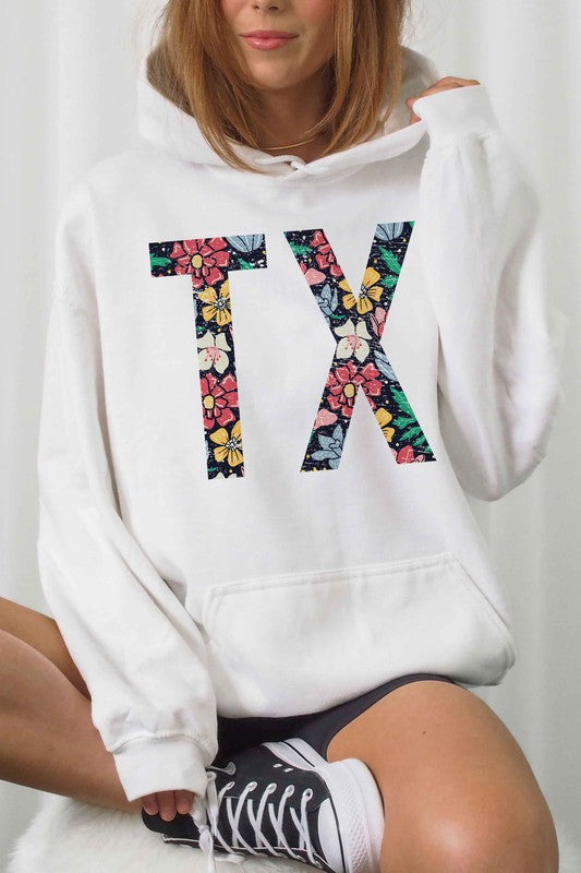 FLORAL TEXAS HOODIE PLUS SIZE