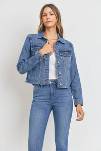 CLEAN DENIM JACKET W/ FRAY