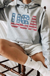 BIG USA STARS STRIPE GRAPHIC HOODIE