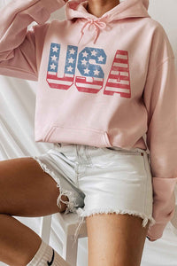 BIG USA STARS STRIPE GRAPHIC HOODIE