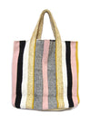 Jute Tote with Tassels in Pink