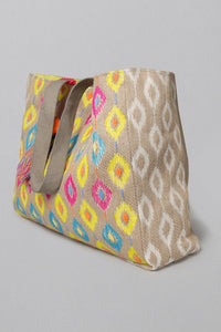 Boho Diamond Pattern Tote Shoulder Bag