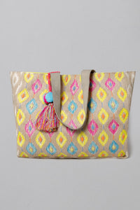 Boho Diamond Pattern Tote Shoulder Bag