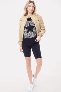 Casual Faux Suede Moto Bomber Jacket