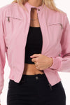 Casual Faux Suede Moto Bomber Jacket