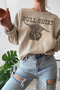 BULL SHIRT GRAPHIC SWEATSHIRT