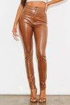 Front view of VEGAN LEATHER SKINNY JEAN