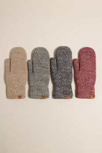 Winter Marled Knit Mittens with Cozy Lining