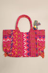 Front view of Boho Fringe Tassel Shoulder Tote Bag