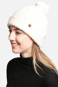 Solid Color Luxury Soft Beanie w Pom Pom