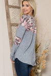 Side view of Camouflage Contrast Sweater Knit