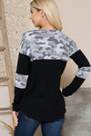 Black Camouflage Contrast Sweater Knit