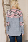 Back view of Camouflage Contrast Sweater Knit