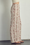 Full view of Palazzo pants in floral rayon gauze-cream