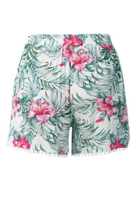 Tropical Printed Pom Pom Shorts