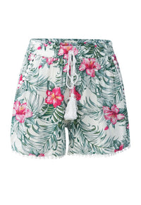 Tropical Printed Pom Pom Shorts