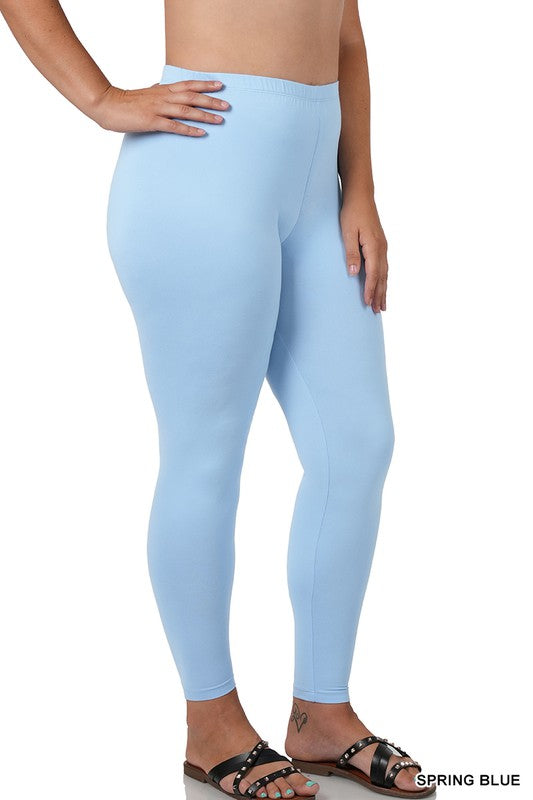 PLUS BRUSHED DTY MICROFIBER FULL LENGTH LEGGINGS