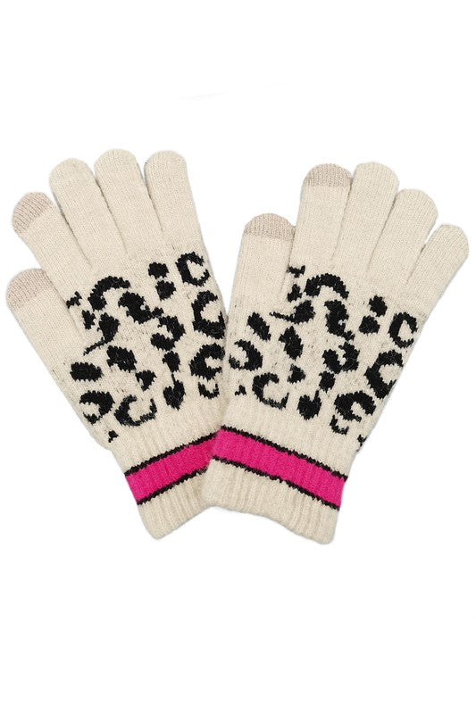 Leopard Print Smart Touch Gloves