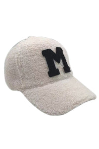 Letter M Sherpa Patch Baseball Cap