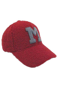 Letter M Sherpa Patch Baseball Cap