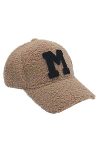 Letter M Sherpa Patch Baseball Cap