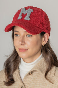 Letter M Sherpa Patch Baseball Cap