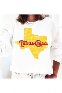 TEXAS CHICA GRAPHIC PLUS SIZE SWEATSHIRT