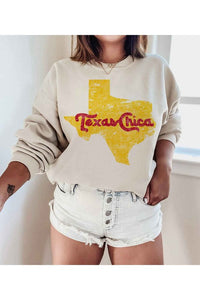 TEXAS CHICA GRAPHIC PLUS SIZE SWEATSHIRT