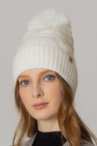 Furry Beanie with Pom pom