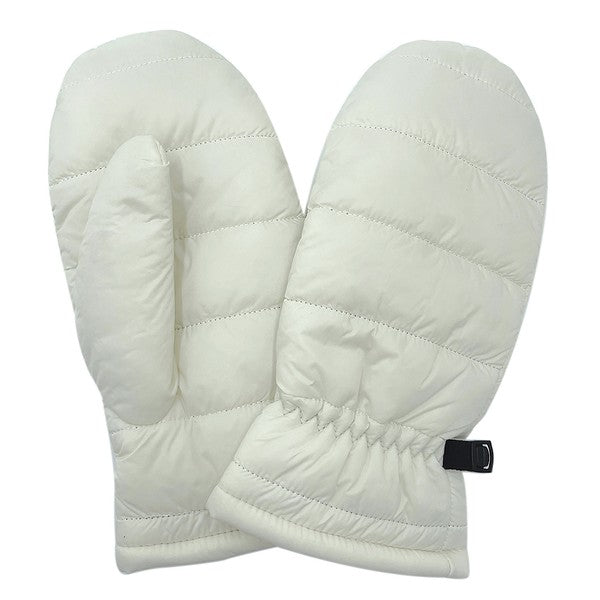 White Women's Padded Mittens