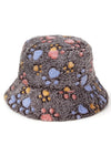 Paw Prints Faux Fur Bucket Hat