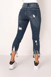 DESTROYED FRAYED HEM SKINNY JEAN