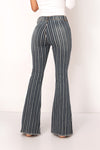 MID RISE COMFORT STRETCH  STRIPED FLARED