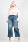 PLUS SIZE DISTRESSED DAD JEANS