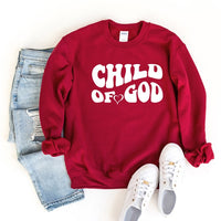 view of Child Of God Heart Sweatshirt in red