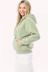 Fuzzy Sherpa Kangaroo Pocket Hoodie Pullover