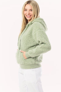 Fuzzy Sherpa Kangaroo Pocket Hoodie Pullover